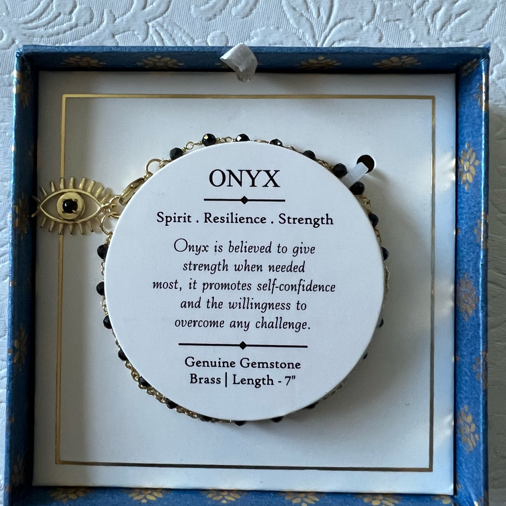 Shivam Black Onyx Evil Eye Bead Bracelet